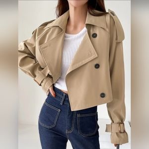 Zara Cropped trench coat sz S oversized